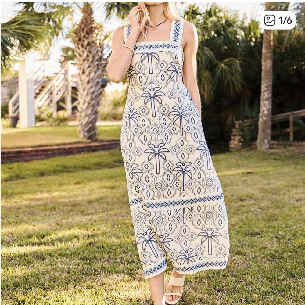 Spartina 449 Cleona Midi Dress Oheechee Palm Geo